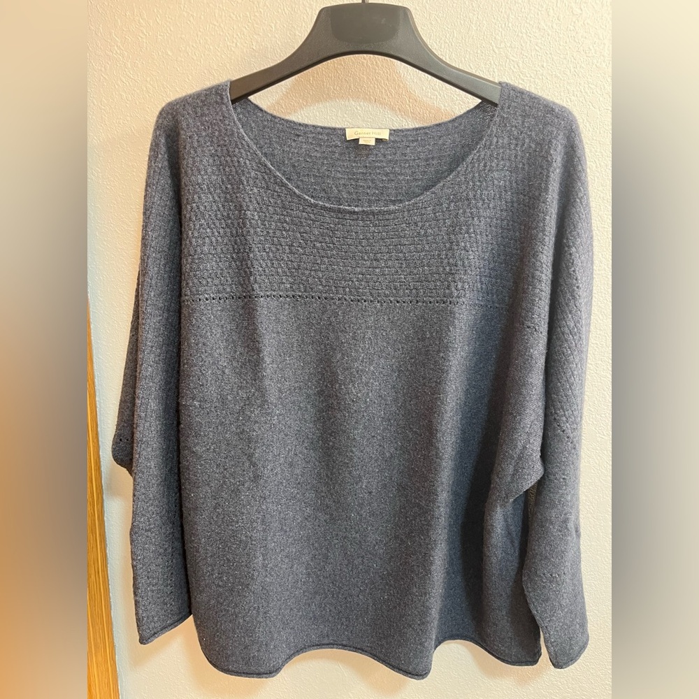 Garnet Hill Blue Cashmere Women's Sweater